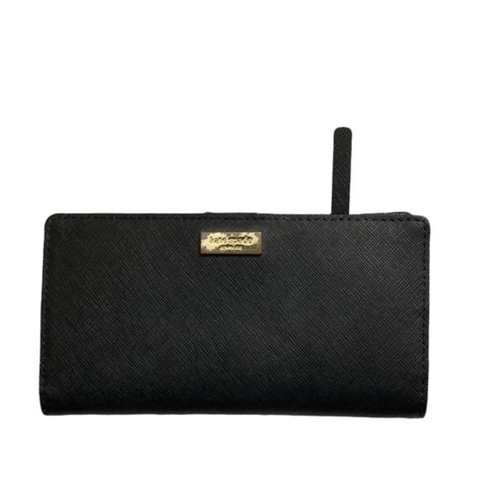 Kate spade black saffiano leather slim wallet